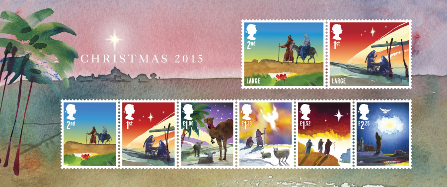 (image for) MS3779 2015 Christmas Royal Mail Non-Barcoded Miniature Sheet